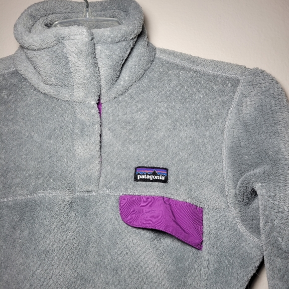 Patagonia Re-Tool T-Snap Fleece Pull Over Womens Size Small Polartec Purple Grey - Picture 2 of 5